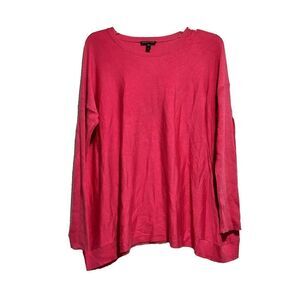 Eileen Fisher‎ Women's Pullover Sweater Small in Pink Tight-Knit Drop Shoulder